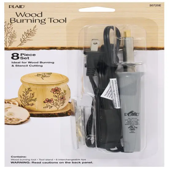 Plaid Wood Burner 8 Piece Set-8pcs {1}