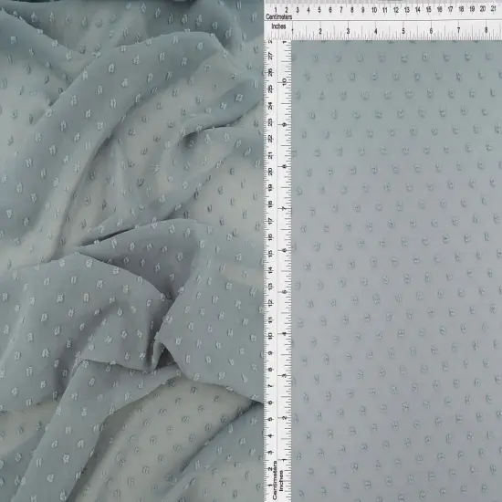 Solid Swiss Dot Chiffon Fabric 100% Polyester Lightweight Sheer 57/58" Wide SAGE LT {7}