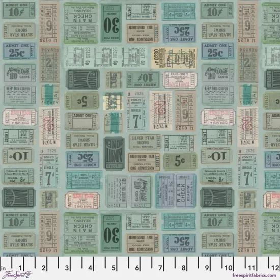 Tickets in Teal (pwth272.teal) | Eclectic Elements Palette in Teal | Tim Holtz | Free Spirit {1}