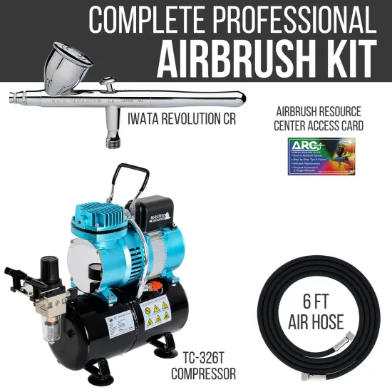 Revolution CR Airbrush Kit with Cool Runner II Dual Fan Air Tank Compressor System Kit & Air Hose {2}