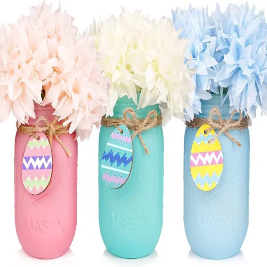 Easter Decorations, Easter Mason Jar Decoration, Easter Farmhouse Decor Dinning Rustic Table Centerpieces Decor for Home, Easter Decorations For The Home, Easter Centerpiece For Table {1}