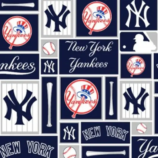 Licensed MLB New York Yankees Block Cotton 6647-B Fabric by the Yard {1}