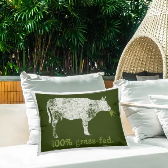Stupell Industries Grass Fed Cow Outdoor Printed Throw Pillow Design by Higher Learning/Life Is High, 14 x 7 x 20 {2}