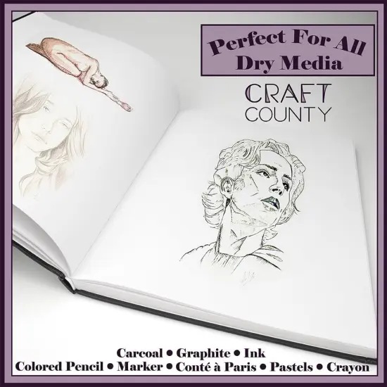 9&rdquo; x 12&rdquo; Dry Media Sketchbook &ndash; Hard Bound Sketchbooks Holding 80 Sheets of Premium 75 lb. (110 GSM) Paper {5}