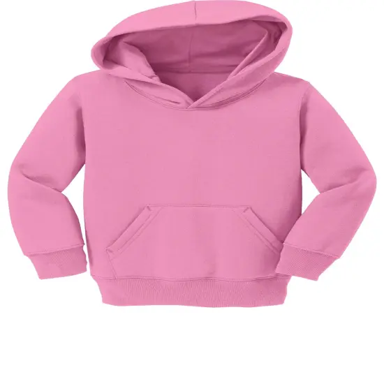 Port & Company&reg; Durable Toddler Pullover Hooded Sweatshirt Candy Pink {2}