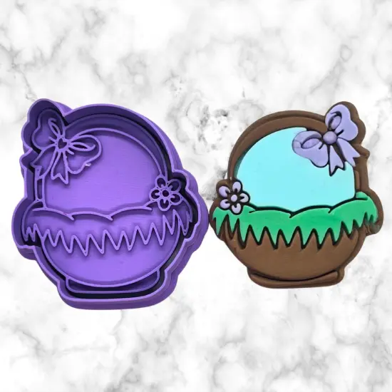 Easter Basket with Grass and Bow Cutter and Embosser {2}