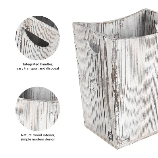 Rustic Farmhouse Wooden Trash Can Decorative Wood Garbage Bin for Kitchen, Bathroom, Office {3}