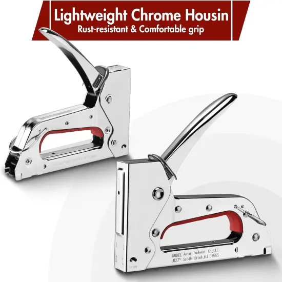 JT27 Light Duty Staple Gun Kit, Thin Wire Stapler with 2000 Pieces JT21 3/8" Staples, Lightweight Chromed-Steel Housing {4}