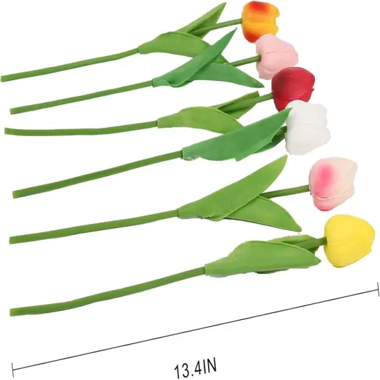 24PCS Real Touch Tulips Artificial Flowers for Decoration Fake Tulips Fake Flowers Floral Arrangements {5}