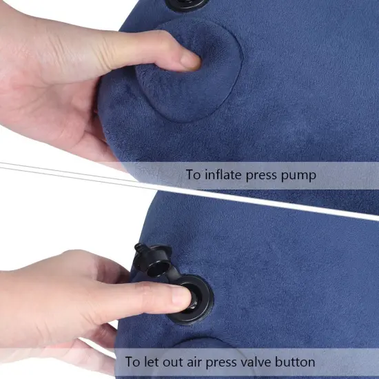 Camper Tool Lightweight, Compact, Soft Velvet Inflatable Travel Pillow {4}