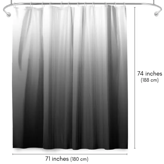 Americanflat 71x74 Ombre Grey Shower Curtain - Water Resistant - Polyester Fabric {2}
