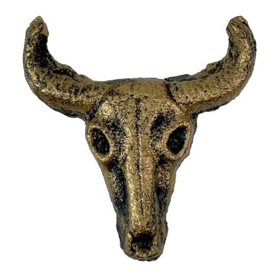 Rustic Cast Iron Western Steer Skull Drawer Pulls Home Cabinet Knobs - Set of 6 {1}