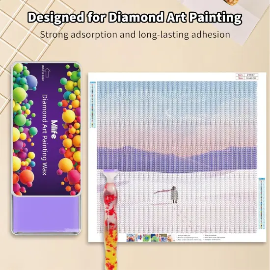 Diamond Art Wax Diamond Art Painting Glue Clay Wax, 3Pcs Diamond Glue Wax for Diamond Art Kits with Slide Storage Box, Diamond Art Painting Accessories and Tools, DIY Diamond Embroidery Tool {3}
