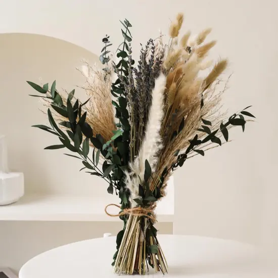 Dried Pampas Grass Decor, Natural Dried Flower Bouquet Rustic Boho Decor for Home Decor Indoor, Bedroom, Wedding, or Gift {1}
