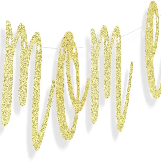 Best Mom Ever Gold Glitter Bunting Banner Mother's day {4}