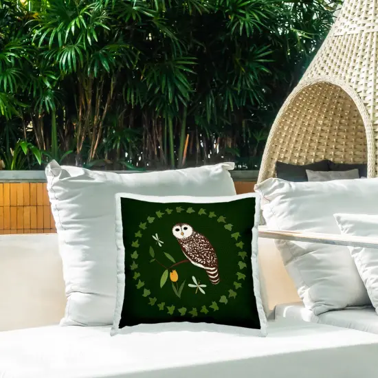 Stupell Industries Owl & Tulip Wreath Outdoor Printed Throw Pillow Design by Michelle Ingari Designs, 18 x 7 x 18 {2}