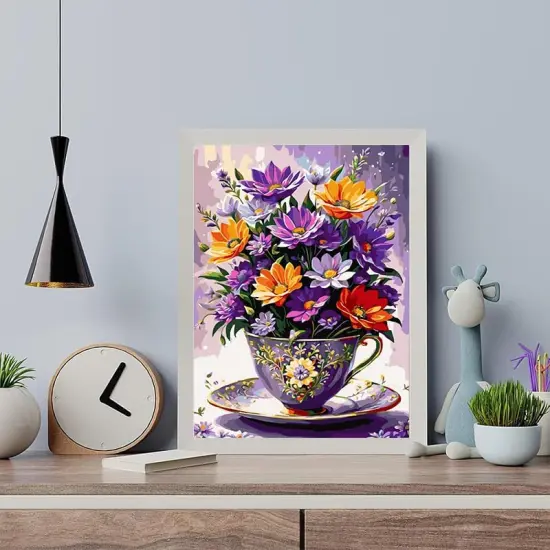 Flowers Paint by Numbers Kit for Adults- Flowers Paint by Number Adult, Floral Acrylic Paint by Number for Gift Home Wall Decor(16x20Inch) {5}