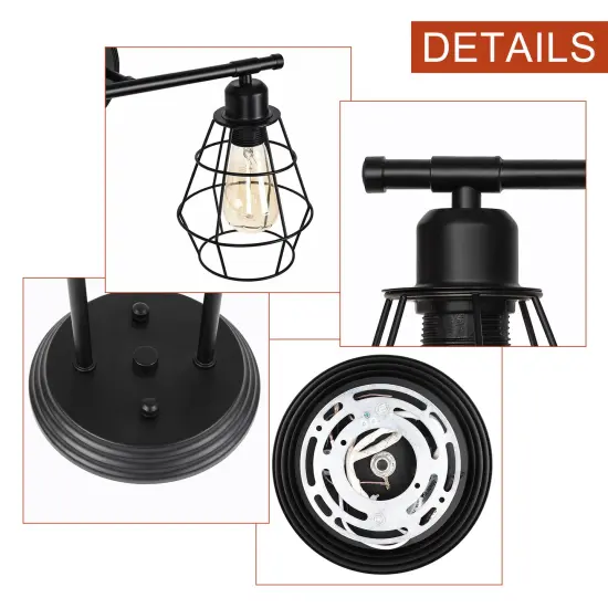 2-Light Industrial Vanity Light Rustic Wall Sconce for Bathroom, Farmhouse, or Kitchen Durable Metal Fixture with Adjustable Lighting, Easy Installation {3}