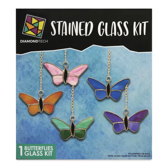 Diamond Tech Stained Glass Kit - Butterflies, Set of 5 {1}
