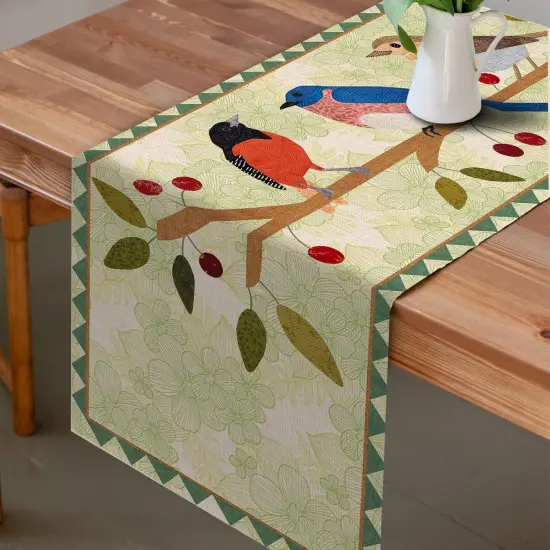 Summer Birds Tree Branches Table Runner, Cardinal Home Kitchen Dining Decor, Spring Seasonal Farmhouse Decorations Indoor Outdoor Party Supply 13 x 72 Inch {5}
