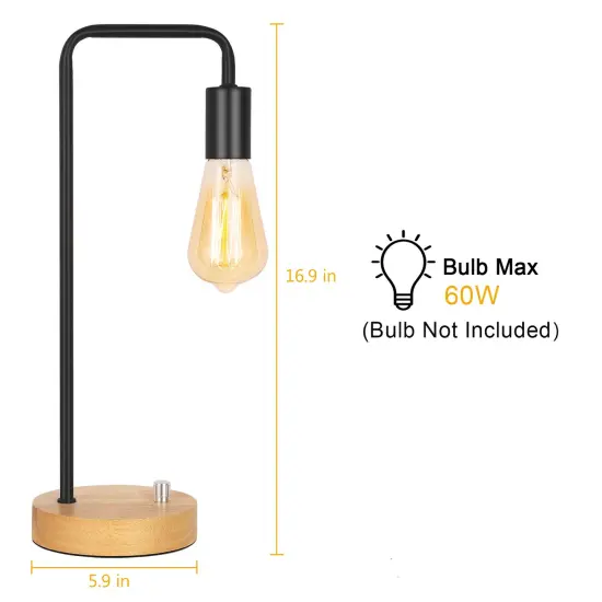 2pcs table lamp with wooden base office lamp bedroom dormitory {2}