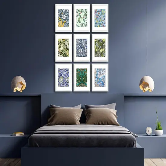 11x14 Picture Frame Set of 9 for Pictures 8x10 with Mat or 11x14 Without Mat, Wall Gallery or Tabletop display Photo Frames in White {3}