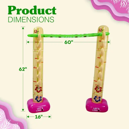 4E's Novelty Lua Limbo Game Set - Inflatable Limbo Sticks for Kids & Adults {4}