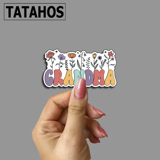 (3PCS) Grandma Sticker, Gifts for Mom, Mommy Birthday Sticker, Decor Books Laptop Phone Tumbler Waterproof Vinyl Water Bottle, Gifts Mother Day Christmas Thanksgiving Decals 3"x1.5" Inch {4}