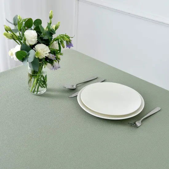 Rectangle Textured Tablecloth Waterproof Spillproof Wrinkle Free Table Cloth, Kitchen Dining Tabletop Decoration, Fabric Table Cover for Outdoor and Indoor Use, 52 x 70 Inch, Sage Green {4}