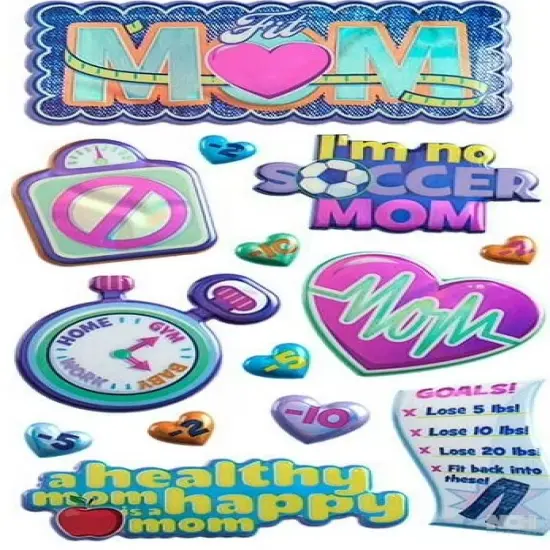 Sticko Fit Mom Dimensional Puffy Stickers {1}