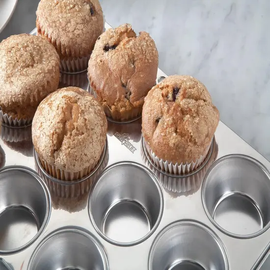 Muffin and Cupcake Pan, 12 Standard Cup, Stainless Steel {2}
