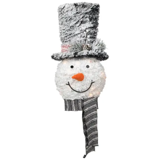 Northlight 25" Lighted Snowman with Black Frosted Top Hat Christmas Tree Topper {3}