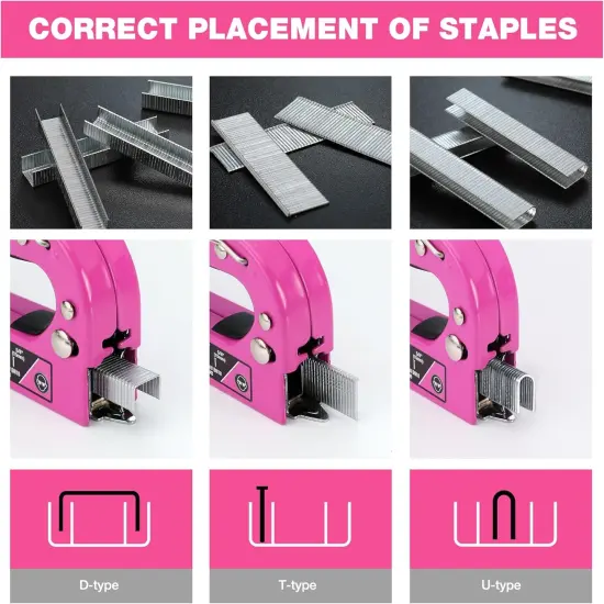 Staple Gun, Heavy Duty 3-in-1 Manual Nail Gun with 2000 Staples, Remover, Upholstery Stapler for Wood, Furniture, Carpet, Carpentry, DIY, Wire, Decoration, Craft, Fixing Material, Decoration {4}