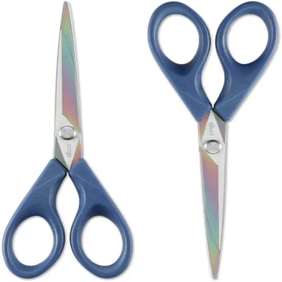 Scissors 7 Inch All Purpose Titanium Scissors Bulk 2 Pack, Left/Right Handed, Forged Stainless Steel Sharp Blade Shears Multipurpose for Home Office School Student Sewing Fabric Craft Supplies {1}