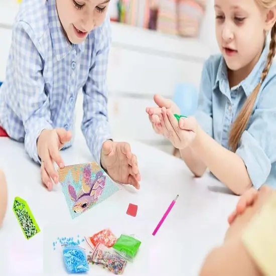 6 Pack 5D Cartoon Diamond Painting Kits for Kids Beginners,Cute Animals DIY Diamond Art Kit for Kids {3}