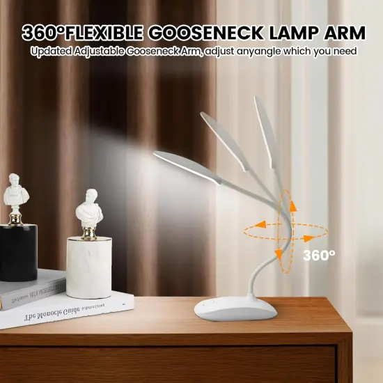 Battery Powered Desk Lamp, Portable Lamps Rechargeable 3 Color Modes Touch Control Stepless Dimming, Wireless Desk Lamp with 2000mAh, Small LED Table Light for Dorm Study Office Bedroom,Black {3}