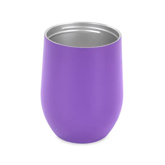 Makerflo 12 oz Powder Coated Wine Tumbler with Leak-Proof Clear Lid, Ideal for Craft and Personalization (Laser Engraving, UV DTF, Epoxy, and Vinyl) Purple {3}