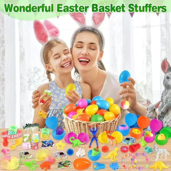 100Pcs Prefilled Easter Eggs with Toys, Filled Easter Eggs with Toys Inside, Easter Eggs Filled Basket Stuffed {5}