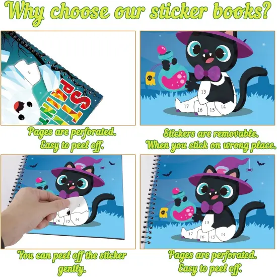 2PCS Halloween Crafts for Kids Ages 4-8 Sticker Books {4}