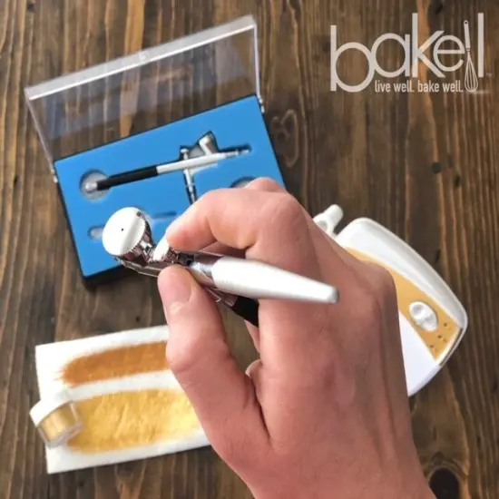 Bakell - Egyptian Gold Luster Dust (4g, 1x Pump) Edible Vegan Dust & Paint for Baking, Desserts and Beverages {4}