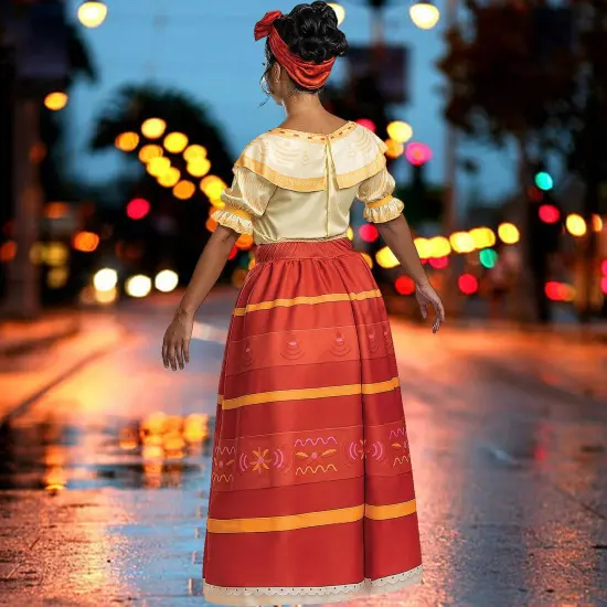 Women&rsquo;s Deluxe Disney Encanto Dolores Madrigal Costume Ankle Length Dress {5}