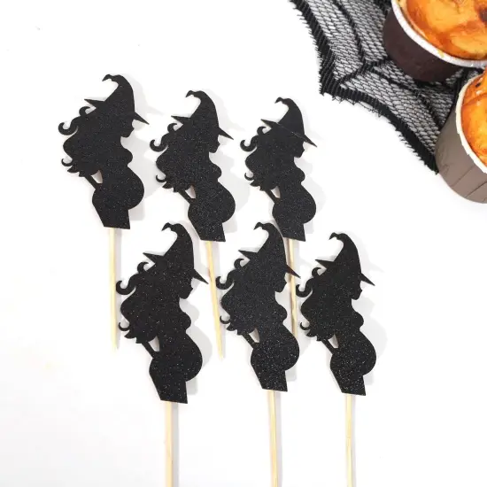 Halloween Witch Baby Shower Cupcake Toppers {5}