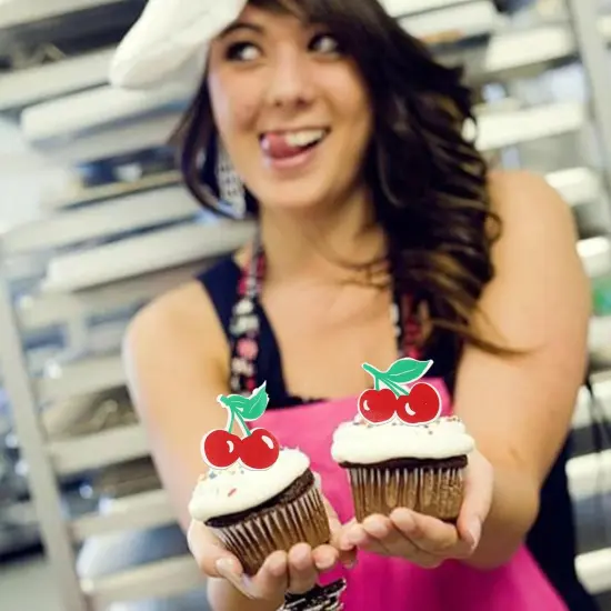 Edible Cherry Cupcake Toppers {4}