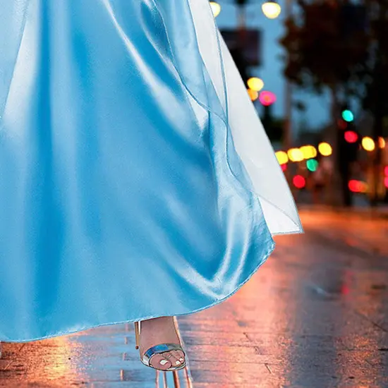 Womens Small Deluxe Cinderella Costume With Shimmery Blue Princess Ball Gown {5}