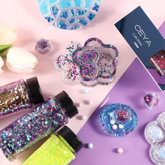 Neon Light Color Shift Craft Glitter Powder Color Changing Iridescent Flake Sequin {5}