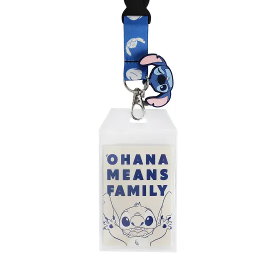 Disney Stitch Ohana Means Family Blue 22" Lanyard {1}