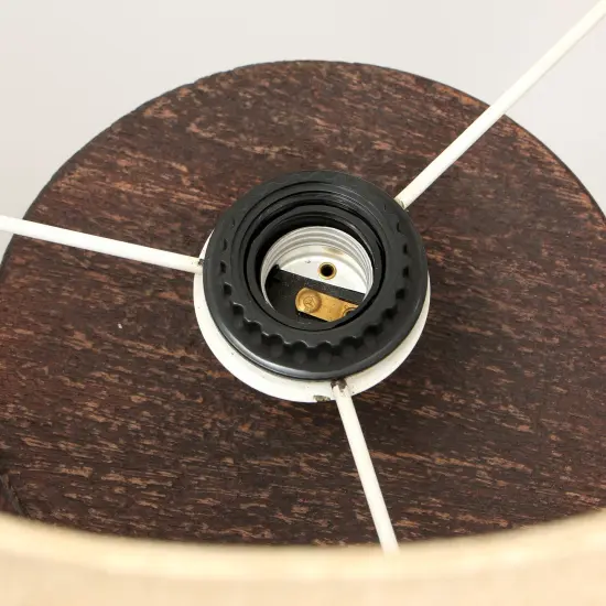 Handmade Artisanal Table Lamp with Solid Wood Base &ndash; 13" x 13" x 26.5" {5}