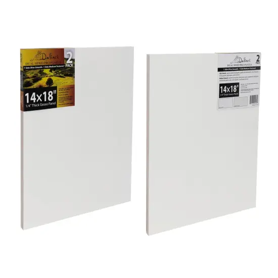 Jerry's Artarama Da Vinci Dual Sided Pro Panel Board - 2-Pack, 14x18" 6mm Deep Panels for Painting - Archival, Acid-Free Art Supplies - Ultra-Smooth & Medium Textured Paint Surfaces {3}