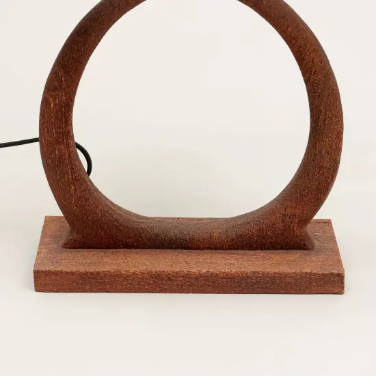 Handmade Artisanal Table Lamp with Wooden Base -15" X 10" X 21" {3}