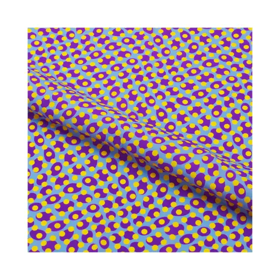 Lava Lamp Dots Printed Spandex Fabric Purple/Yellow {5}